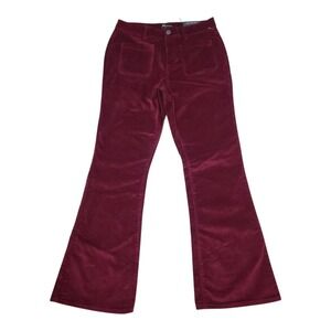 NEW‎ Jones New York Velvet Velour Pants Sz 10 Burgundy Wine Red Flare Leg